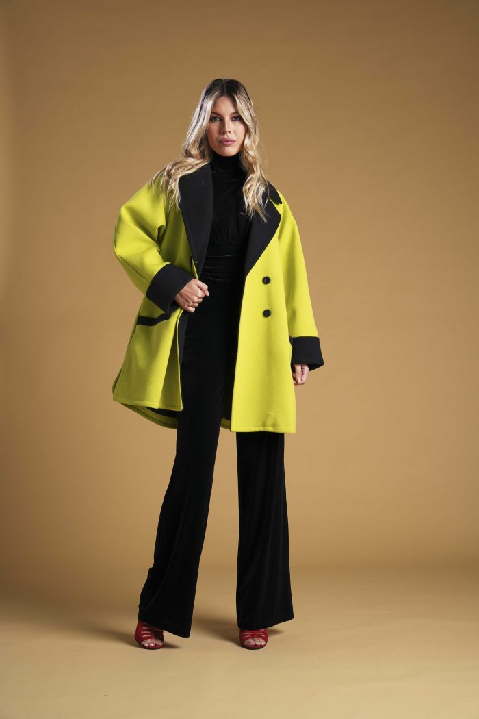 Cabanne Gyanni cappotto over size doppio petto bicolore taglia unica