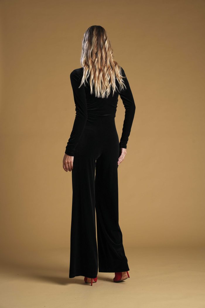 Jumpsuit Farah in tessuto velvet jersey colore Nero - immagine 2