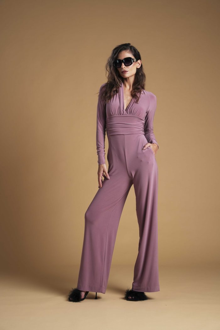 Jumpsuit Zuleika in tessuto jersey colore Blush