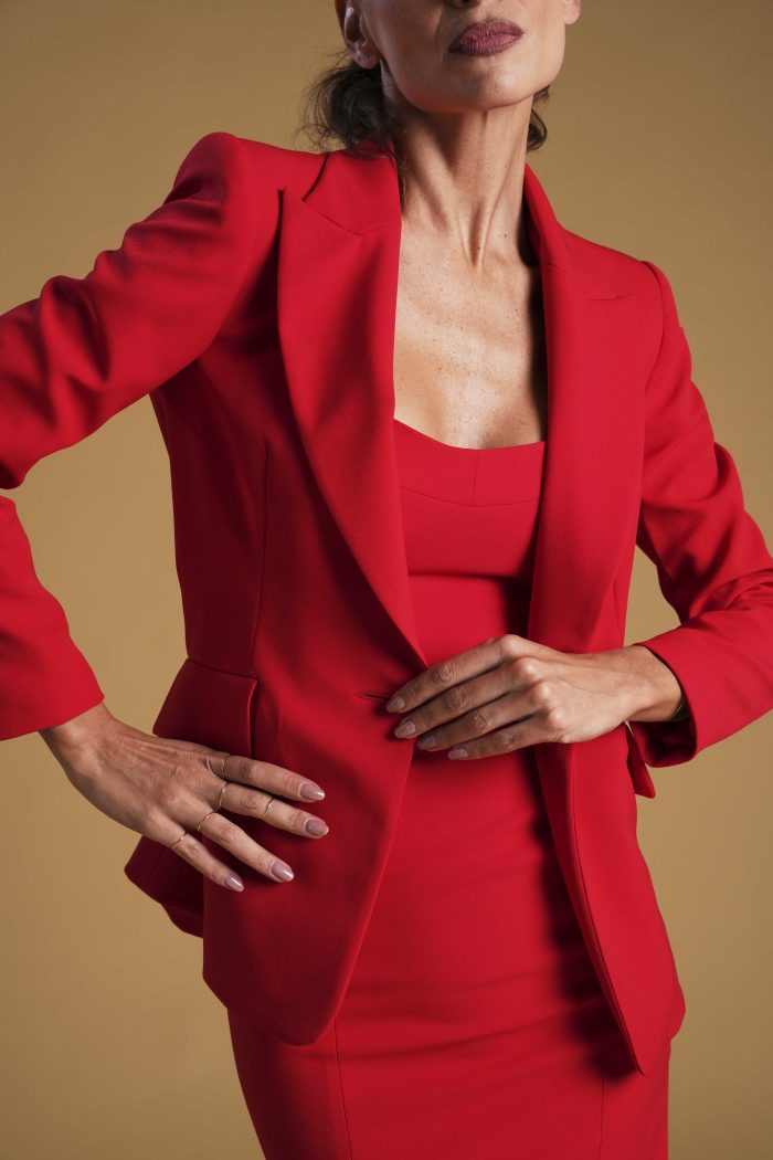Giacca Manola in tessuto cady colore Rosso - immagine 3