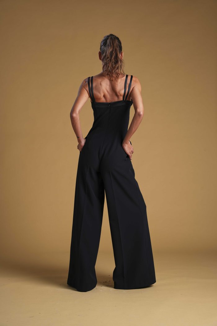 Jumpsuit in cady Jana colore nero - immagine 2