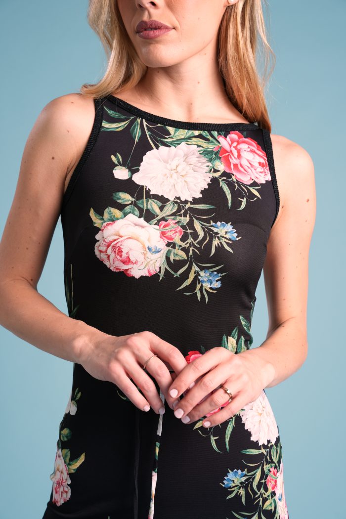 Jersey Dress GENNY in Satin Jersey BOUQUET - immagine 2