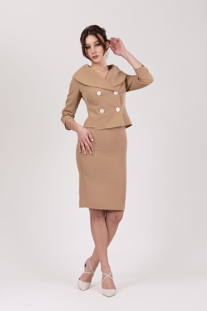Tubino Katerina cocktail in cady Nocciola - immagine 2
