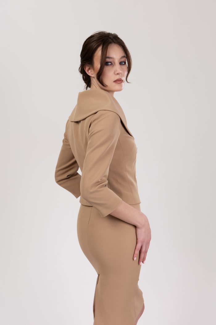 Tubino Katerina cocktail in cady Nocciola - immagine 3