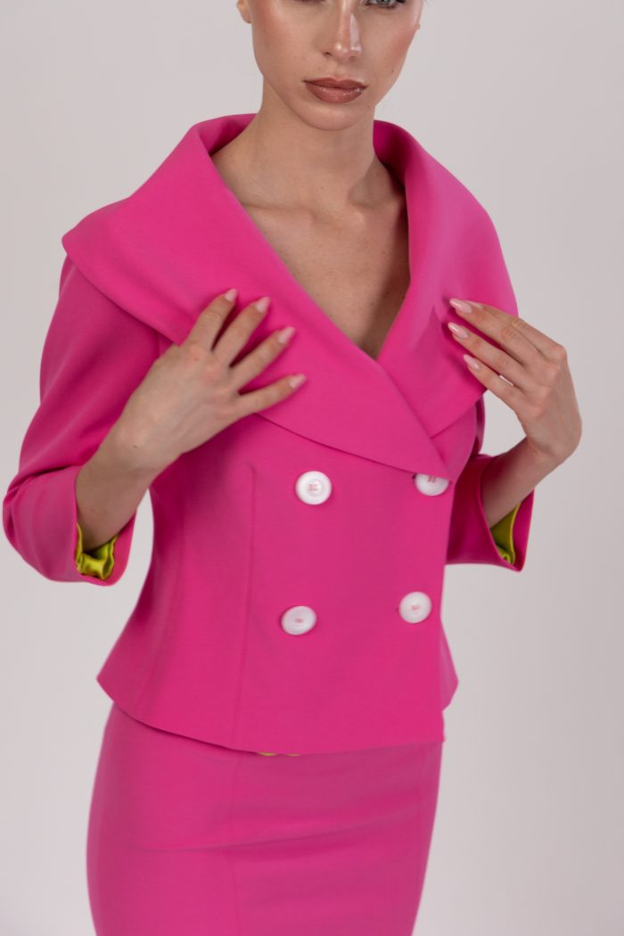 Giacca Jole da cocktail in Cady Fucsia - immagine 3