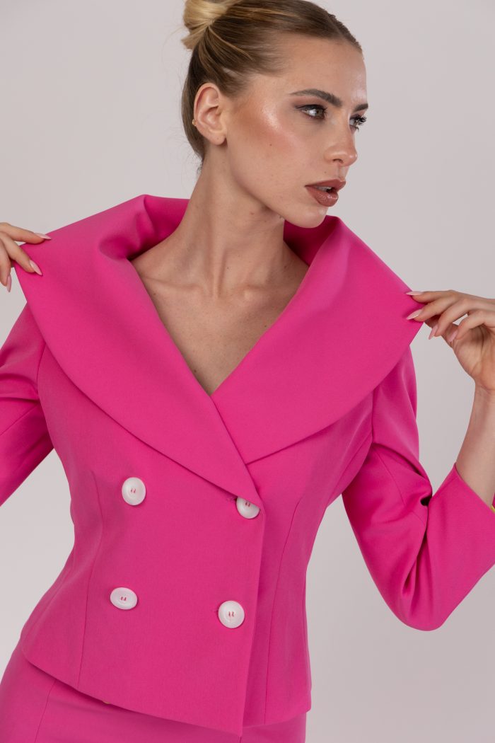 Giacca Jole da cocktail in Cady Fucsia - immagine 2
