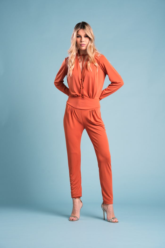 Jumpsuit NAGA in Satin Jersey ARANCIO