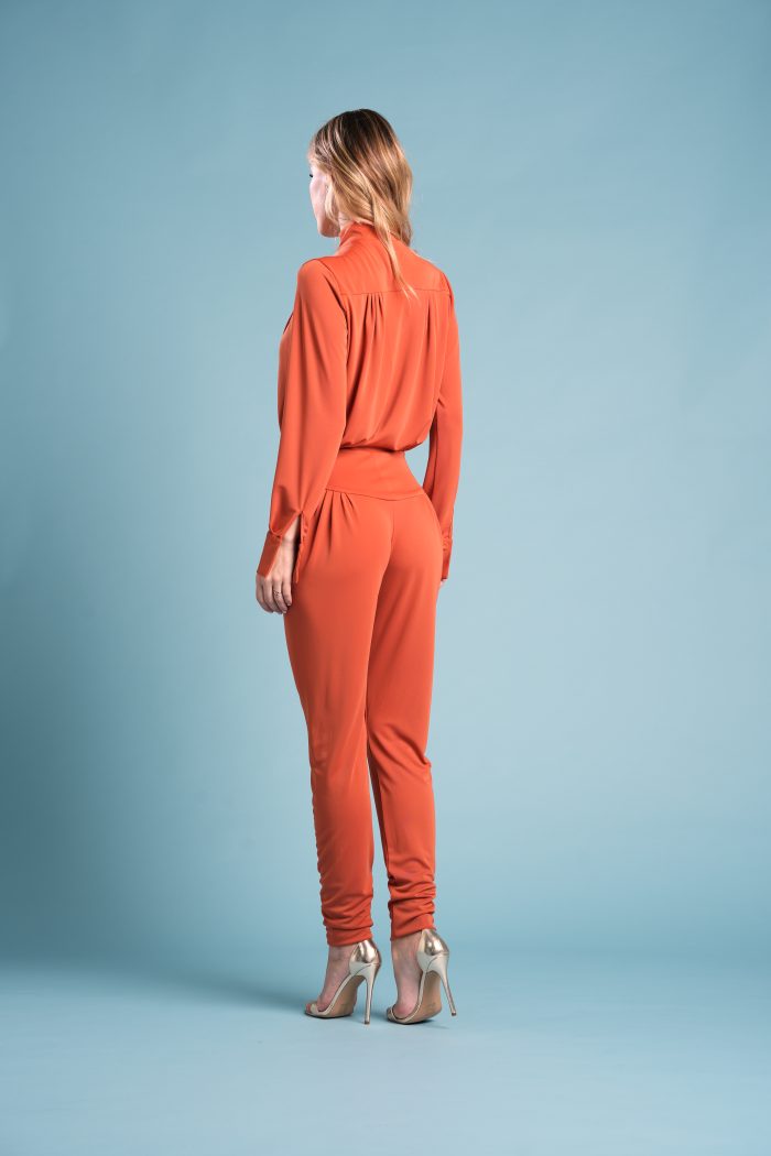 Jumpsuit NAGA in Satin Jersey ARANCIO - immagine 3