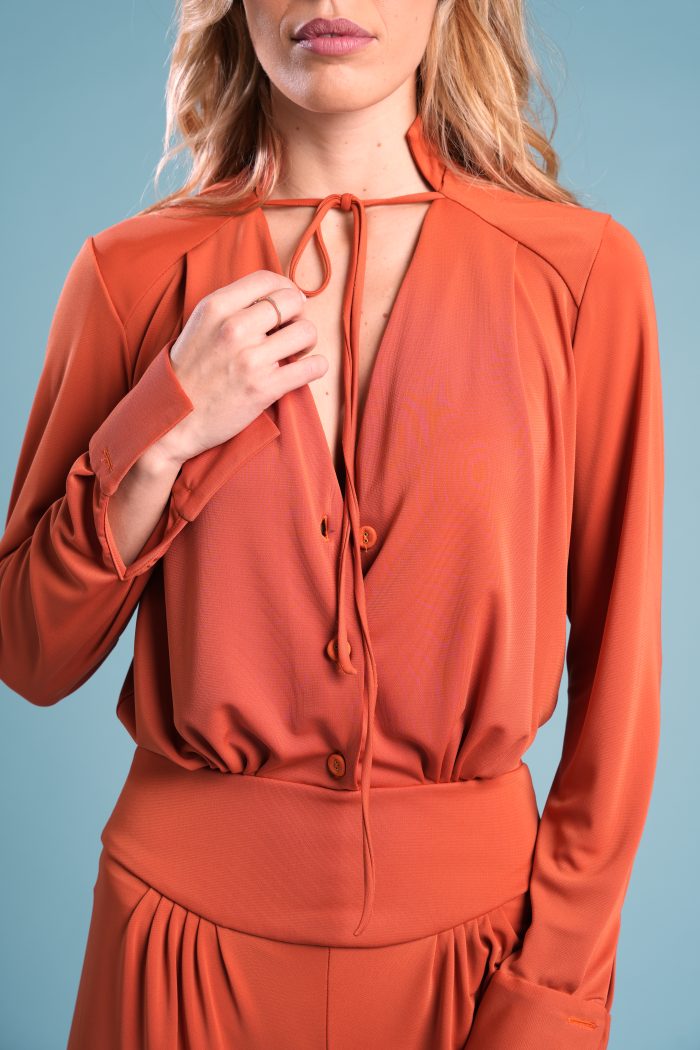 Jumpsuit NAGA in Satin Jersey ARANCIO - immagine 2