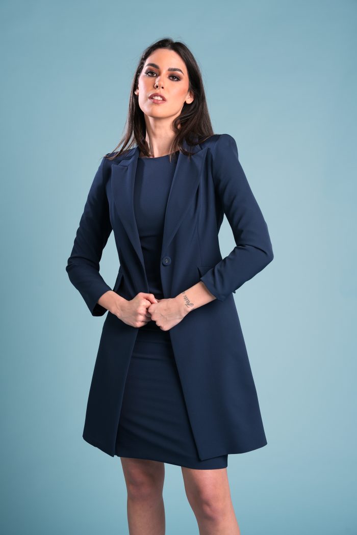 Soprabito MANUELA in cady light BLU NOTTE
