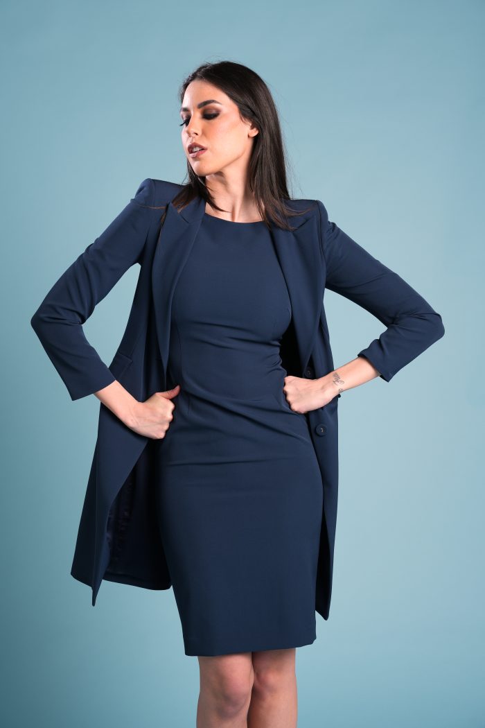 Soprabito MANUELA in cady light BLU NOTTE - immagine 3