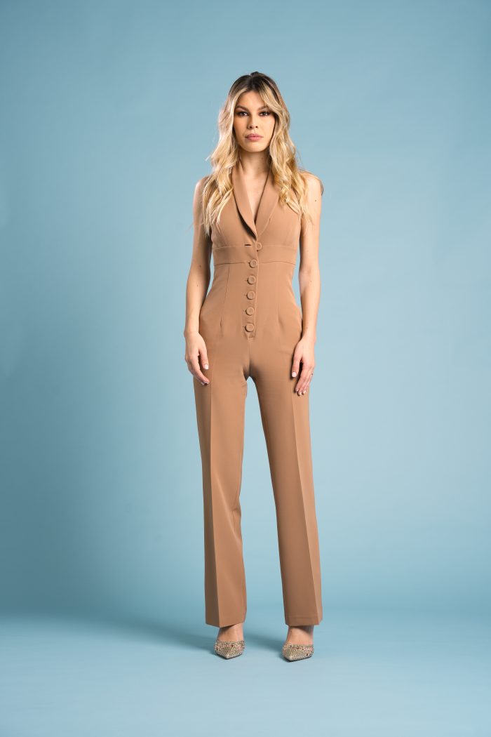 Jumpsuit GIORGIANA in cady light CAMEL